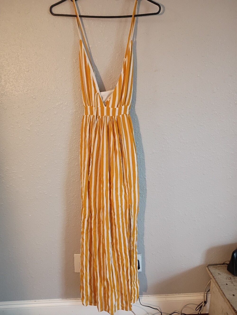 Charlotte Russe Yellow and White Striped Throw